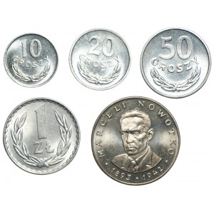 Set of 5 coins 10, 20 and 50 pennies and 1 and 20 gold 1977.
