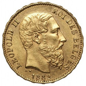 BELGIA - 20 franków 1882