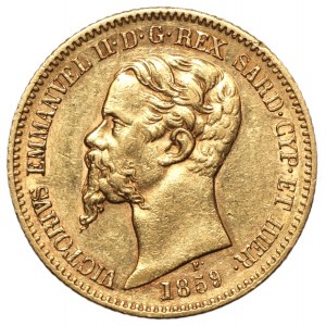 WŁOCHY Sardynia 20 lirów 1852 (P) Genua