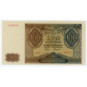 100 złotych 1941 - seria D