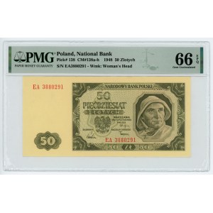 50 Zloty 1948 - Serie EA - PMG 66 EPQ