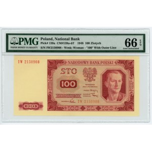 100 złotych 1948 - seria IW - PMG 66 EPQ