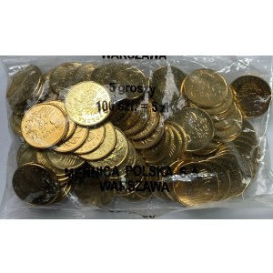 5 groszy, 2 złote 2009 - zestaw 2 woreczków menniczych - 200 sztuk monet