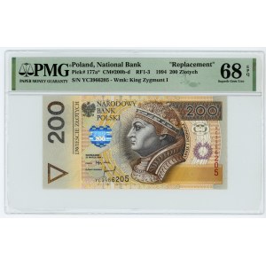 200 złotych 1994 - seria YC - PMG 68 EPQ - MAX NOTA