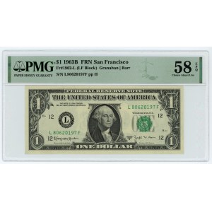 USA - 1 $ 1963 B - L-Serie - PMG 58 EPQ