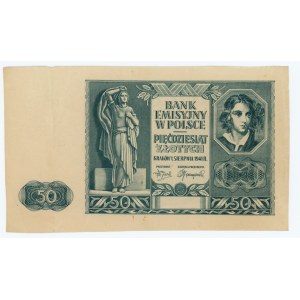 50 złotych 1941 - bez serii i numeracji oraz poddruku