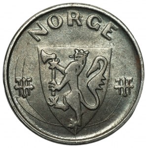 NORWEGEN - 5 Erze 1942 gestempelt mit einem abgebrochenen Stempel