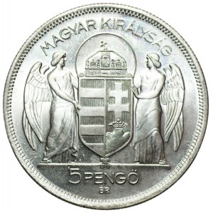 HUNGARY - 5 pengo 1930 Horthy Miklos