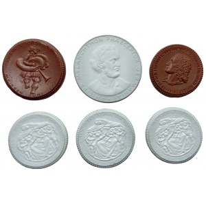 Satz Meissener Porzellan Medaillen Münzen - schöner Erhaltungszustand - 6 Stück