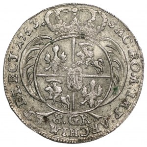 August III Sas (1733-1763) - Two-zloty coin 1753 Leipzig - without EC - asterisk after date