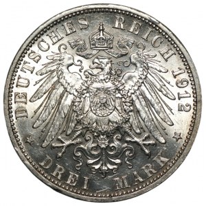 DEUTSCHLAND - Wilhelm II - 3 Mark 1912 A Berlin