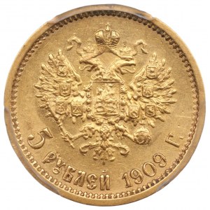 RUSSIA - Nicholas II - 5 rubles 1909 - PCGS AU58