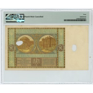 50 złotych 1929 - skasowany - seria EJ - PMG 40