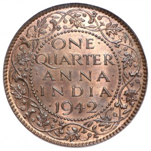 INDIE - 1/4 anna 1942 - GCN MS63