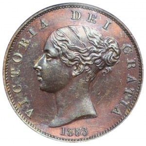 ENGLAND - 1/2 penny 1853 - GCN MS63
