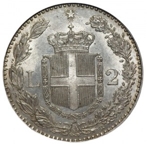 ITALY - 2 lira 1887 - GCN AU55