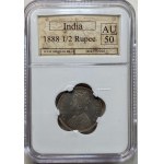 INDIA - 1/2 rupee 1888 - GCN AU50
