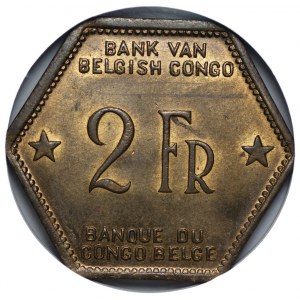 KONGO BELGIJSKIE - 2 franki 1943 - GCN AU58