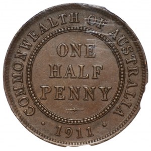 AUSTRALIA - 1/2 penny 1911 - SANGS AU53