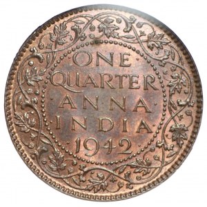 INDIA - 1/4 anna 1942 - GCN MS65