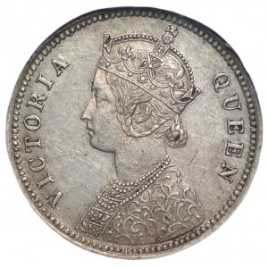 INDIE - 1/4 rupii 1876 - GCN MS60