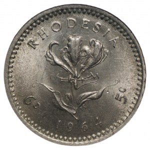 RODEZJA - 5 centów 1964 - GCN MS66