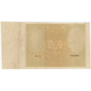 100 złotych 1932 lub 1934 seria CL - bezdruku głównego na awersie