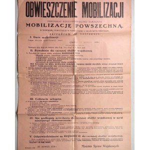 Announcement of mobilization before the outbreak of World War II - Thursday, August 31, 1939