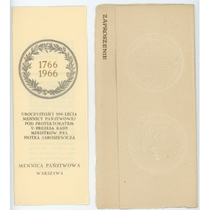State Mint - invitation to the celebration of the Bicentennial of the Warsaw Mint