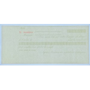 AVIS - czek bankowy z numeracją zerową Nr 0000000