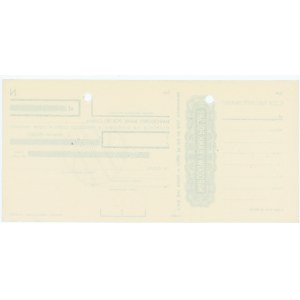 NATIONAL BANK OF POLAND - MODEL with perforation of an unlimited check.