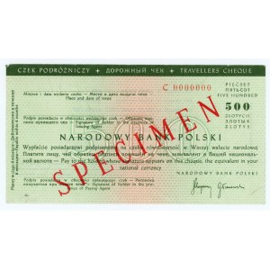 Traveler's Check worth 500 PLN - SPECIMEN ser. C 0000000