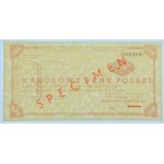 Czek Podróżniczy o wartości 500 złotych - SPECIMEN ser. AH 0000000 z przekreślonym nazwiskiem