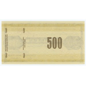 NARODOWY BANK POLSKI - SPECIMEN A 0000000 - czek podróżniczy o wartości 500 złotych