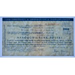 Traveler's check worth 200 zlotys - MODEL ser. B 0000000