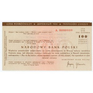 Traveler's check worth 100 zlotys - MODEL ser. A 0000000