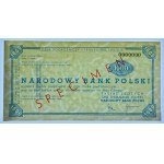 Czek Podróżniczy o wartości 1000 złotych - SPECIMEN ser. A 0000000 z przekreślonym nazwiskiem