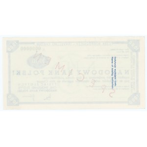 Traveler's Check worth 1000 PLN - SPECIMEN ser. A 0000000