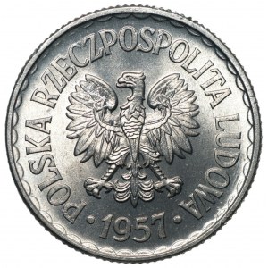1 złoty 1957 - NAJRZADSZY ROCZNIK - MENNICZA