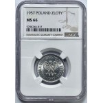 1 złoty 1957 - NGC MS66 - NAJRZADSZY ROCZNIK - 2-ga MAX nota