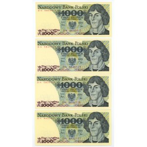 1000 zloty 1982 - DN series - 4 pieces