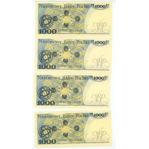 1000 zloty 1982 - DN series - 4 pieces