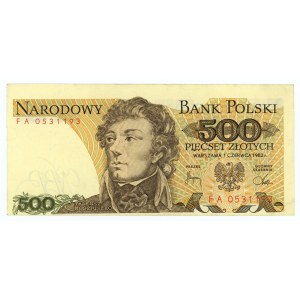 500 zloty 1982 - FA series - DESTRUKT