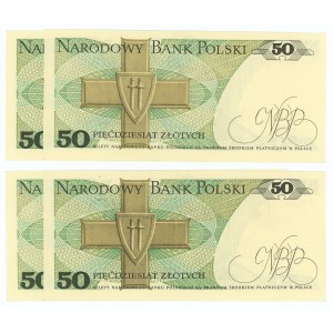 50 Zloty 1988 - Serie GH - Satz von 4 Stück