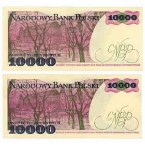 10,000 zloty 1987 - series K and M - 2 pieces