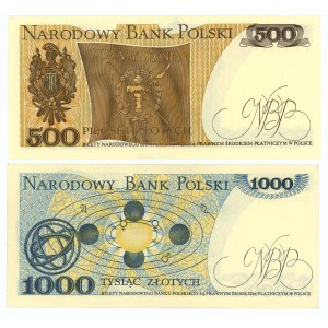 zestaw - 500 złotych 1982 i 1000 złotych 1982 - 2 sztuki