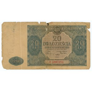 20 Zloty 1946 - Serie D - blau