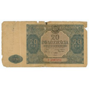 20 złotych 1946 - seria D - niebieska