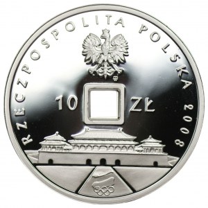 10 złotych 2008 - PEKIN 2008 z dziurą + folder emisyjny