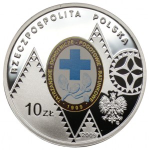 10 złotych 2009 - 100. Rocznica Powstania TOPR + folder emisyjny